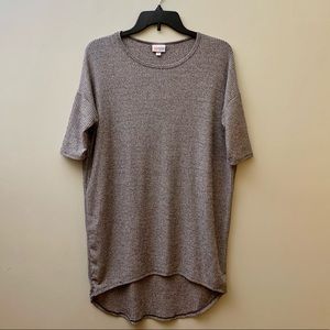 LuLaRoe Irma Elegant Collection. Worn Once. Light Heather Gray That Shines. XS